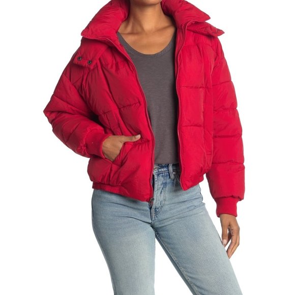 Lucky Brand | Jackets & Coats | Lucky Brand Missy Short Puffer Jacket Coat Red Nwt | Poshmark